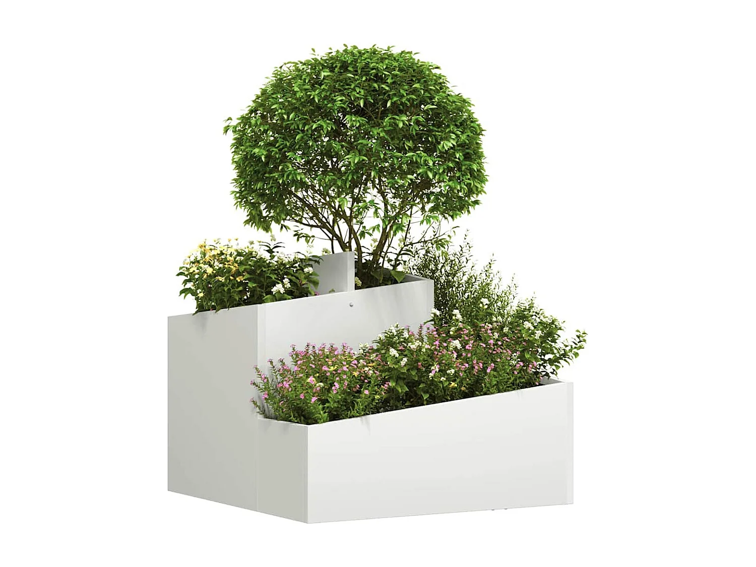 Maceta para Jardín | Jardinera | Macetero Blanco 60 x 60 x 50 cm Acero