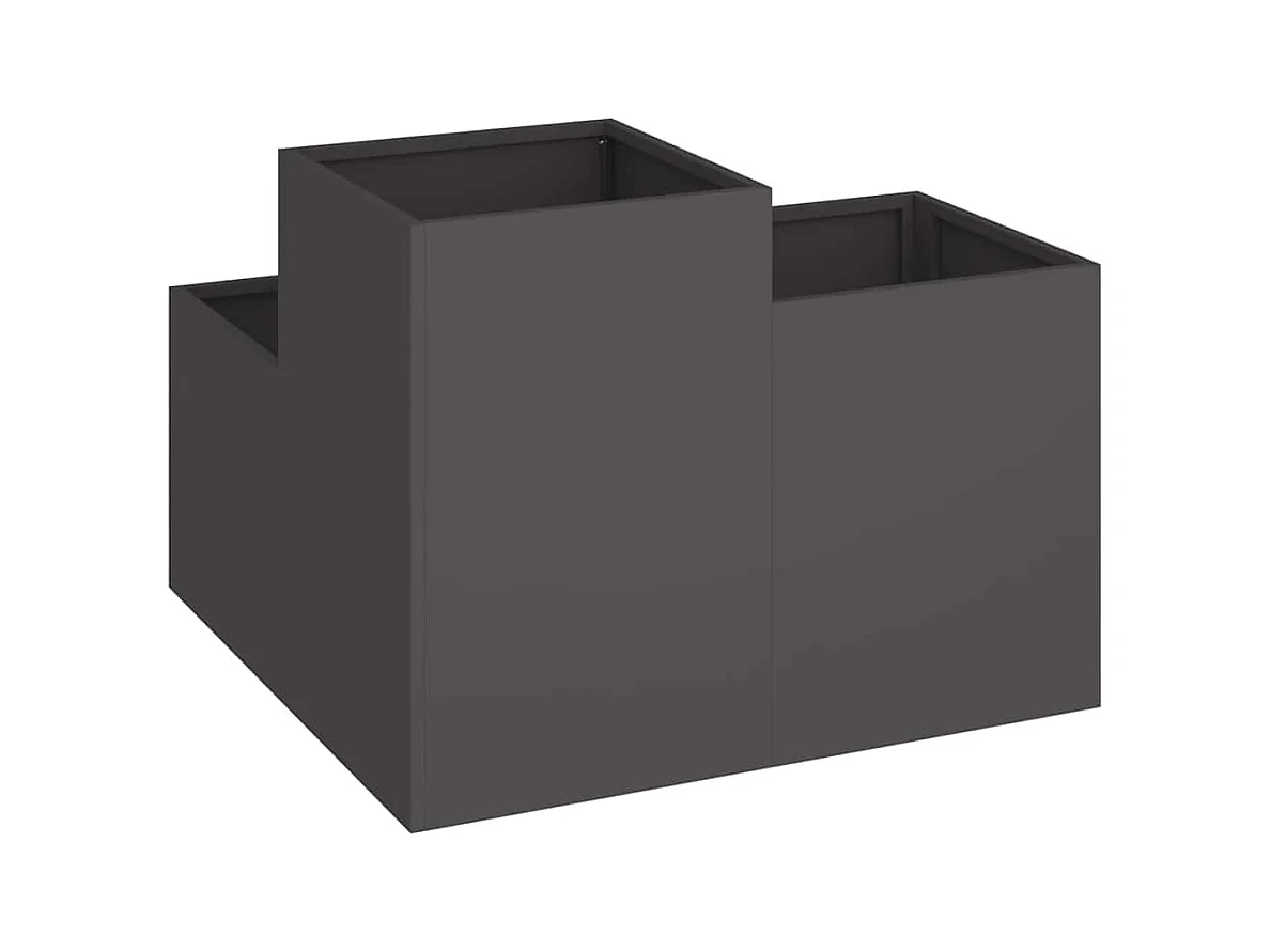 Maceta para Jardín | Jardinera | Macetero Negro 100 x 100 x 60 cm Acero