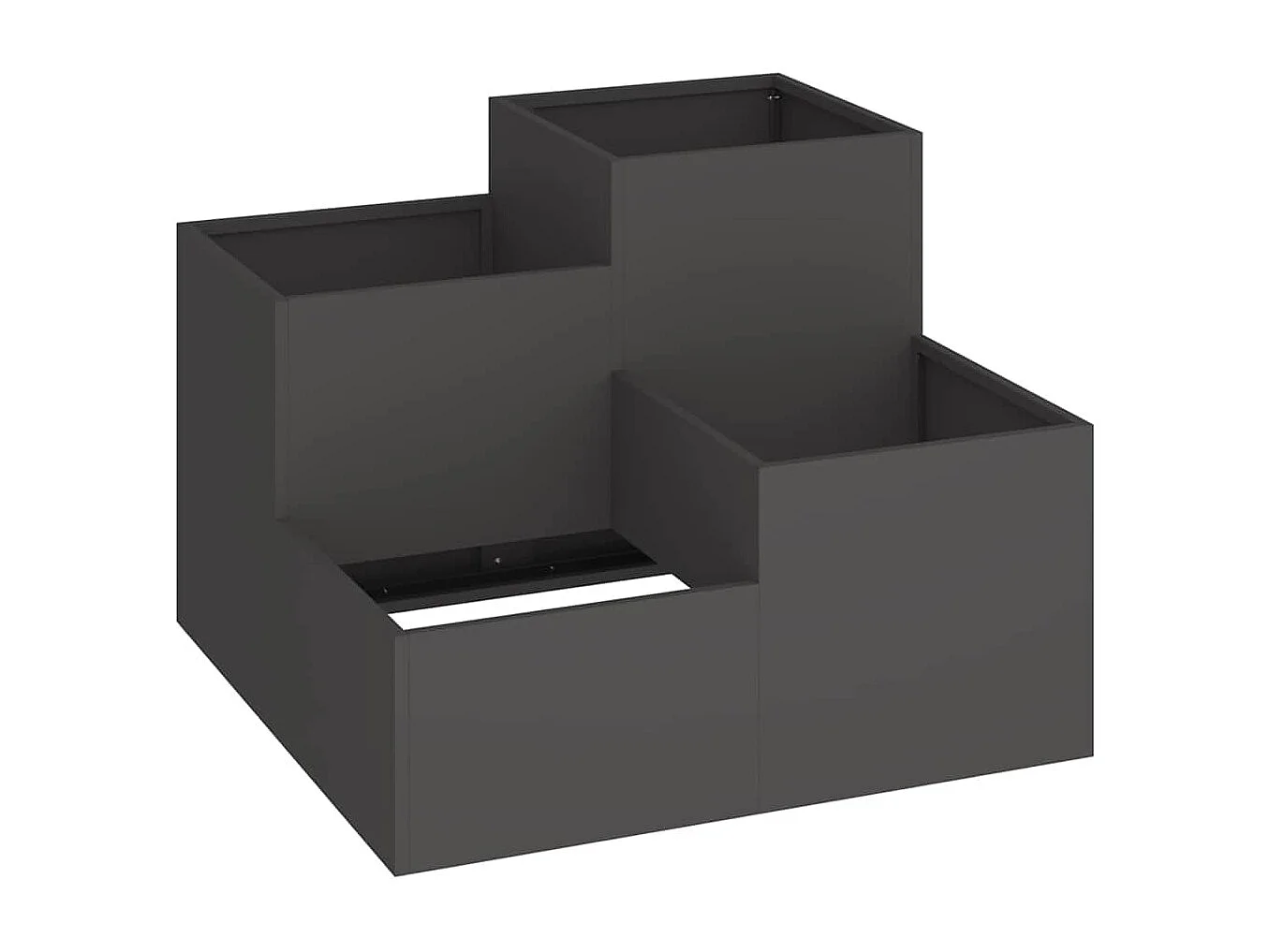 Maceta para Jardín | Jardinera | Macetero Negro 100 x 100 x 60 cm Acero