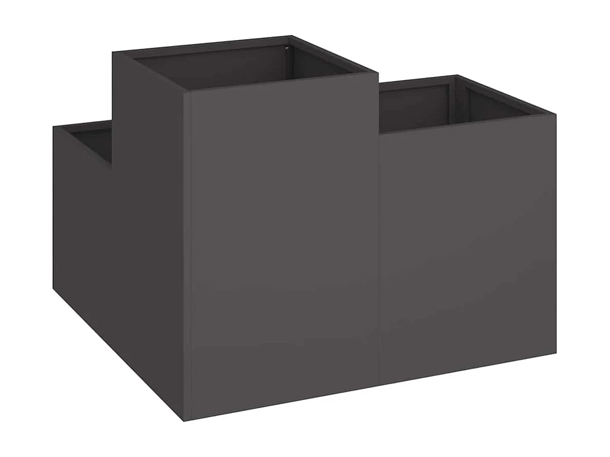 Maceta para Jardín | Jardinera | Macetero Negro 100 x 100 x 60 cm Acero