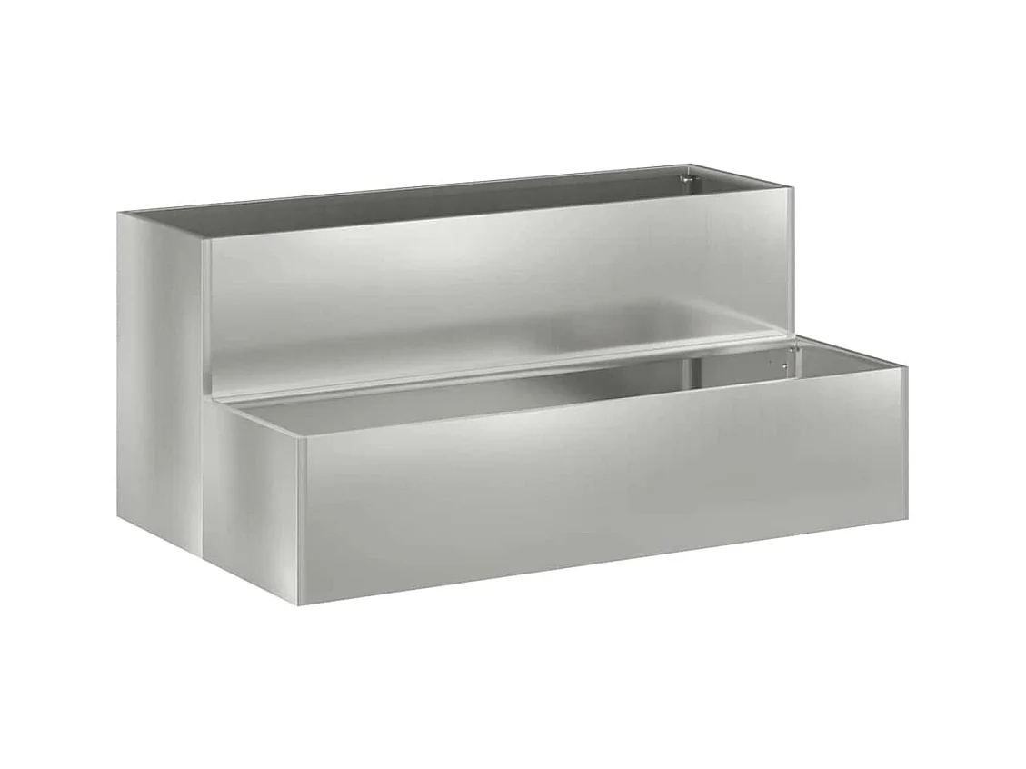 Maceta para Jardín | Jardinera | Macetero Plateado 100 x 60 x 45 cm Acero galvanizado