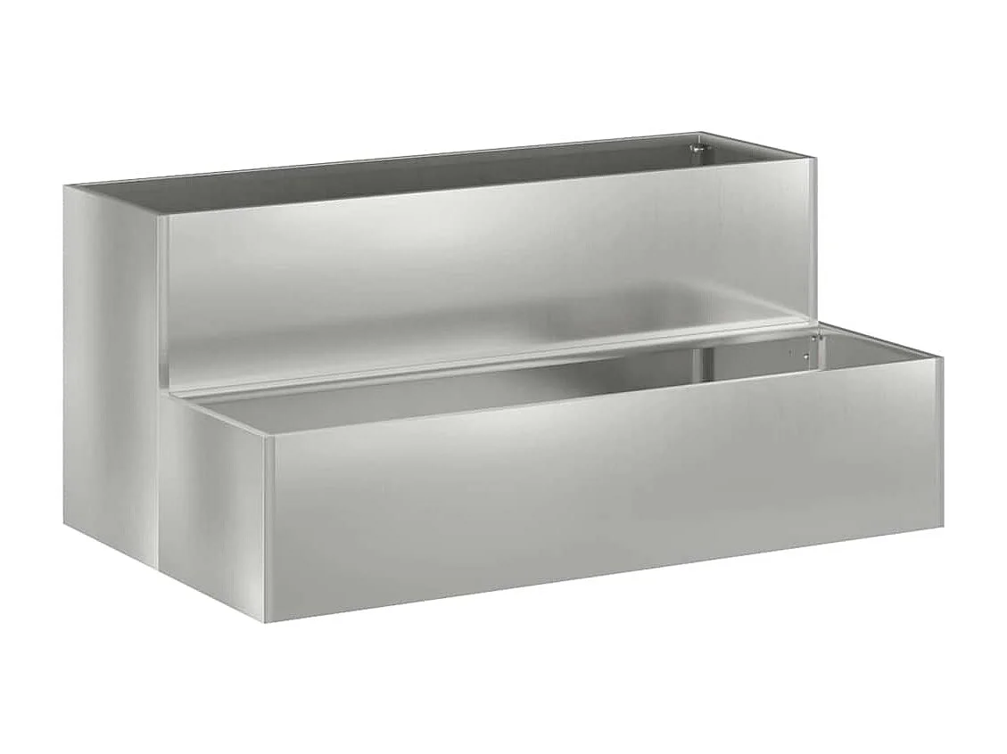 Cache-pot de jardin | Jardinière Argent 100 x 60 x 45 cm Acier galvanisé