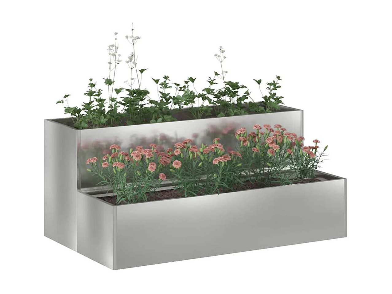 Cache-pot de jardin | Jardinière Argent 100 x 60 x 45 cm Acier galvanisé