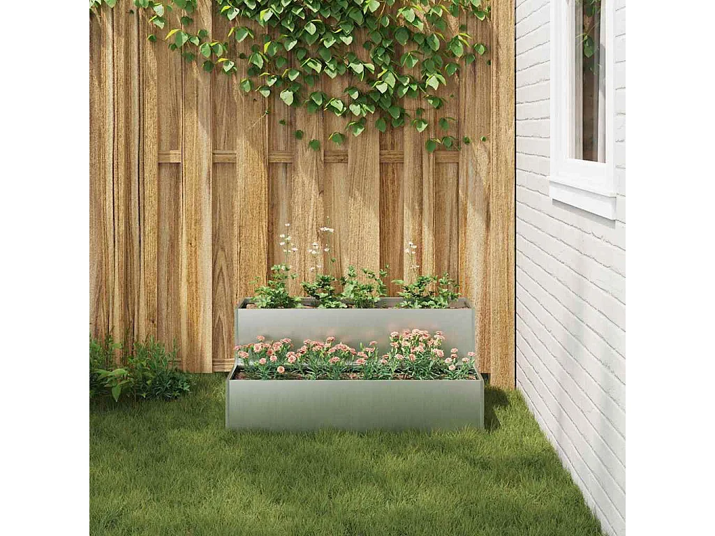 Cache-pot de jardin | Jardinière Argent 100 x 60 x 45 cm Acier galvanisé