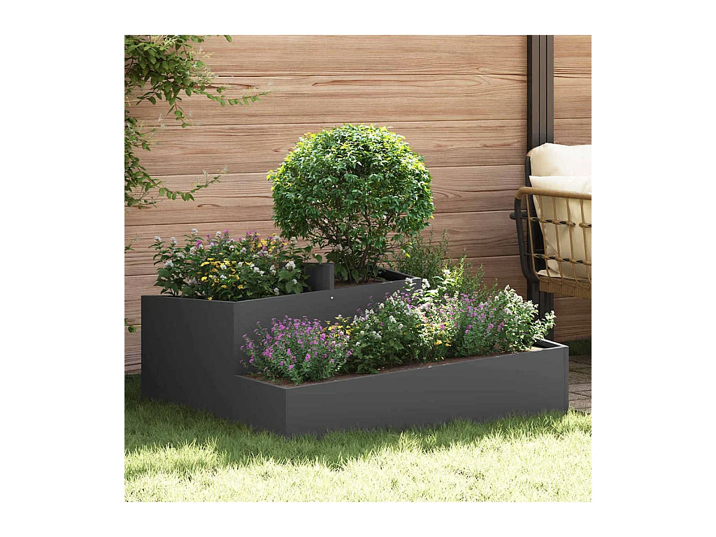 Cache-pot de jardin | Jardinière Noir 100 x 100 x 50 cm Acier