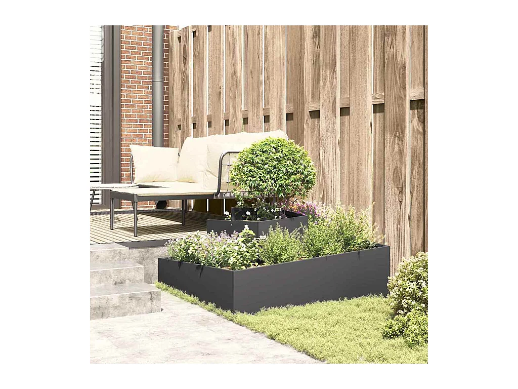 Cache-pot de jardin | Jardinière Noir 100 x 100 x 50 cm Acier