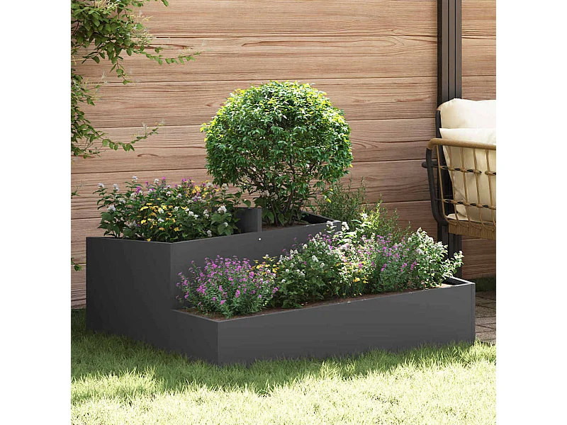 Cache-pot de jardin | Jardinière Noir 100 x 100 x 50 cm Acier