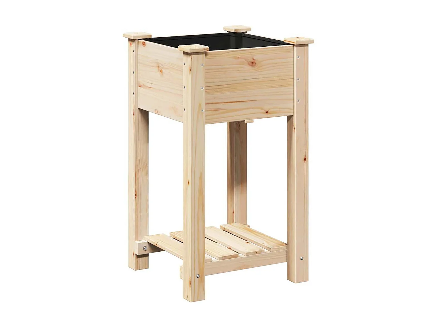 Maceta para Jardín | Jardinera | Macetero con estante Beige 45 x 45 x 76.5 cm