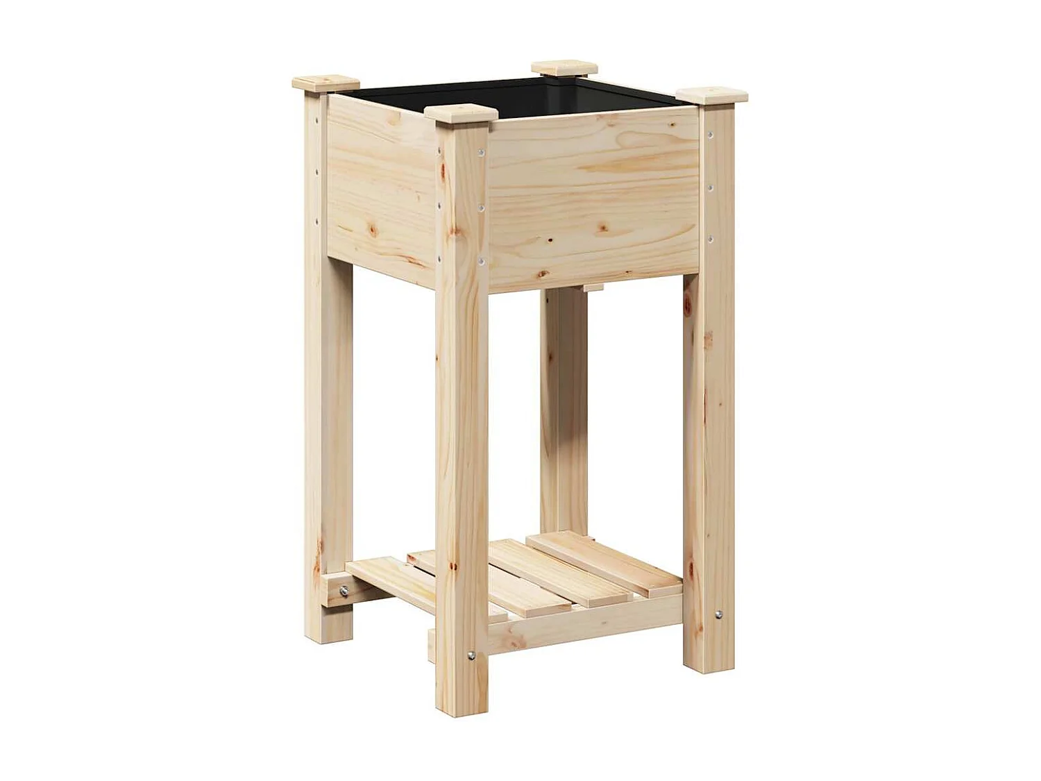 Maceta para Jardín | Jardinera | Macetero con estante Beige 45 x 45 x 76.5 cm