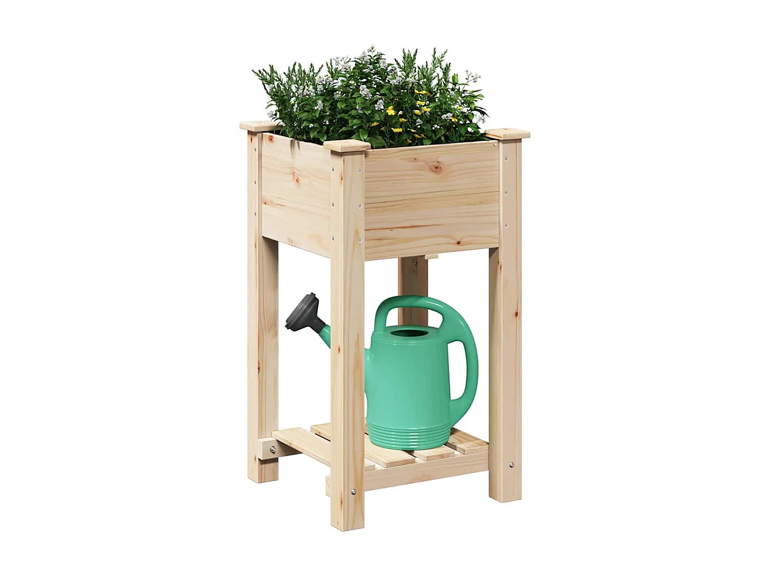 Cache-pot de jardin | Jardinière avec étagère Beige 45 x 45 x 76.5 cm