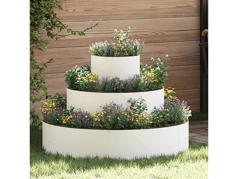 Cache-pot de jardin | Jardinière Blanc 90 x 90 x 20 cm Acier