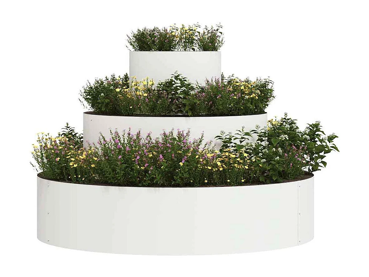 Maceta para Jardín | Jardinera | Macetero Blanco 90 x 90 x 20 cm Acero