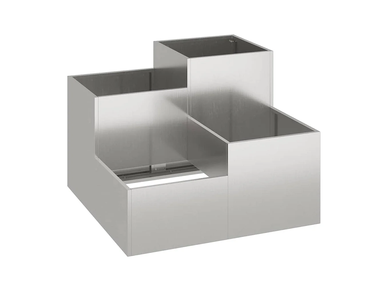 Maceta para Jardín | Jardinera | Macetero Plateado 80 x 80 x 60 cm Acero inoxidable