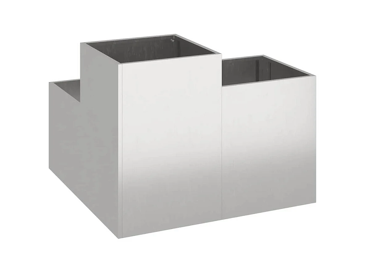 Maceta para Jardín | Jardinera | Macetero Plateado 80 x 80 x 60 cm Acero inoxidable