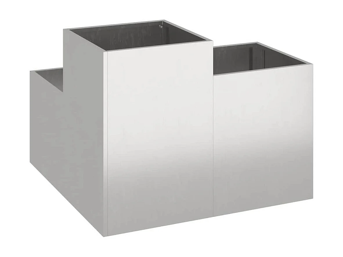 Maceta para Jardín | Jardinera | Macetero Plateado 80 x 80 x 60 cm Acero inoxidable