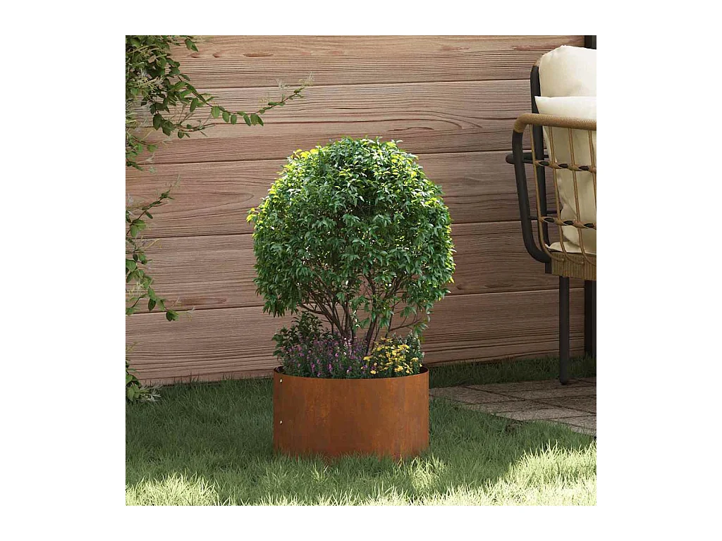 Cache-pot de jardin | Jardinière Marron 30 x 30 x 20 cm Acier cuivré