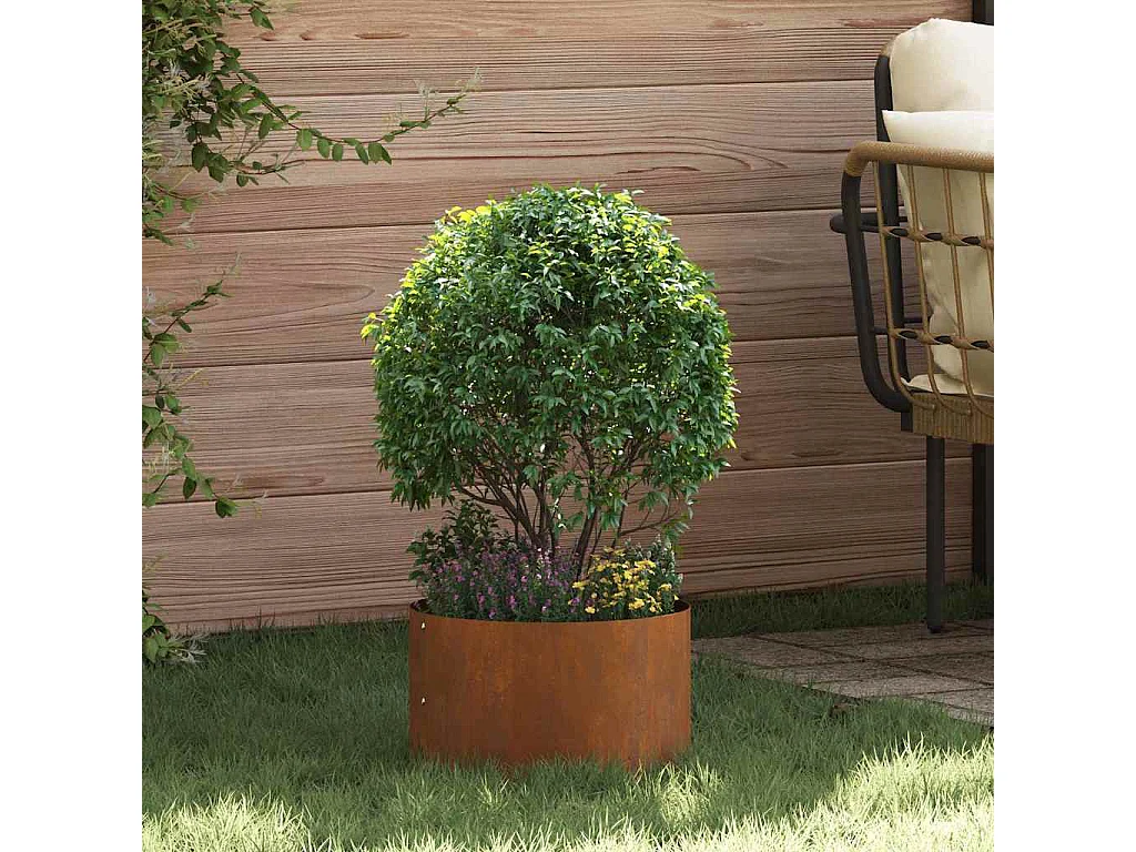 Cache-pot de jardin | Jardinière Marron 30 x 30 x 20 cm Acier cuivré