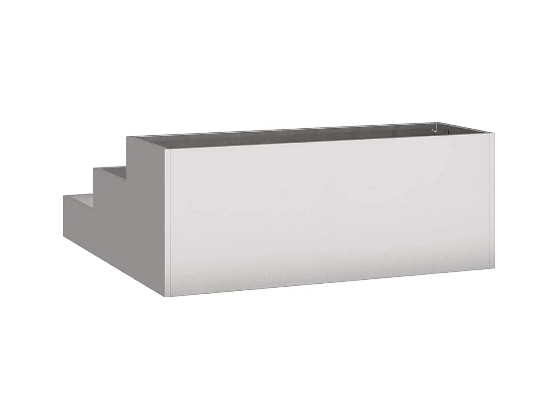 Maceta para Jardín | Jardinera | Macetero Plateado 90 x 90 x 35 cm Acero inoxidable