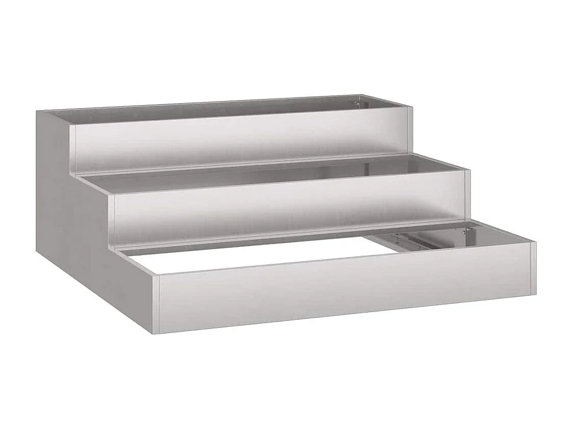 Cache-pot de jardin | Jardinière Argent 90 x 90 x 35 cm Acier inoxydable