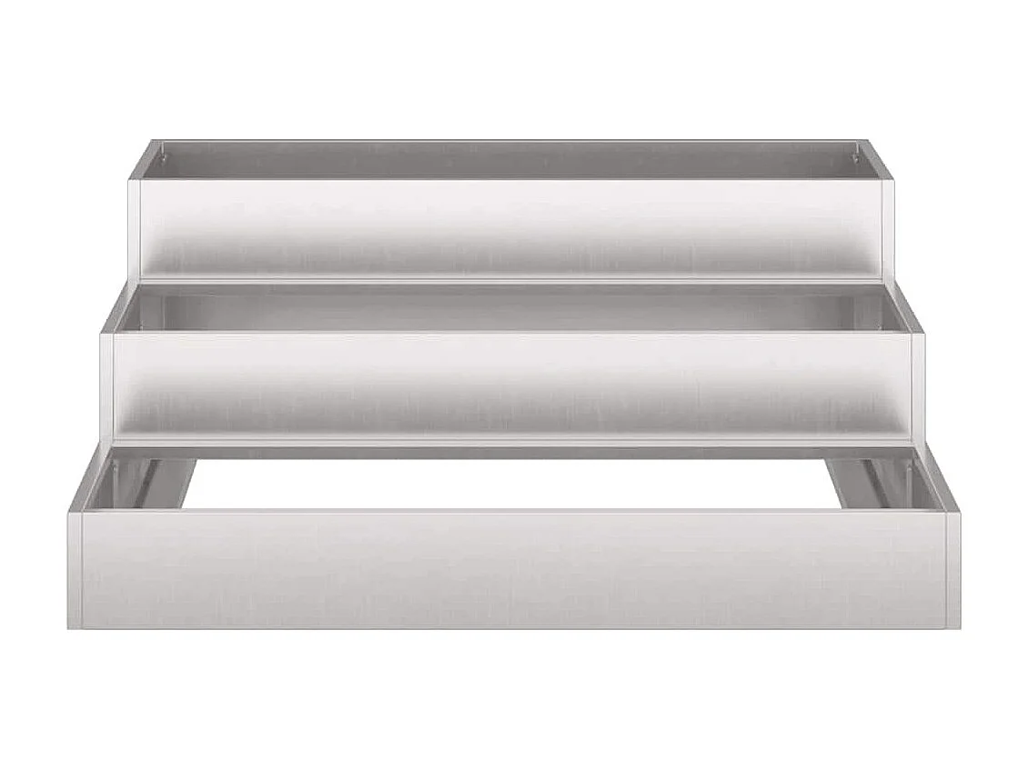 Cache-pot de jardin | Jardinière Argent 90 x 90 x 35 cm Acier inoxydable