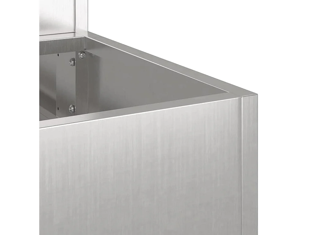 Cache-pot de jardin | Jardinière Argent 90 x 90 x 35 cm Acier inoxydable