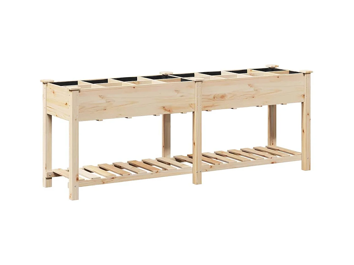 Maceta para Jardín | Jardinera | Macetero con estante Beige 203.5 x 53 x 76.5 cm