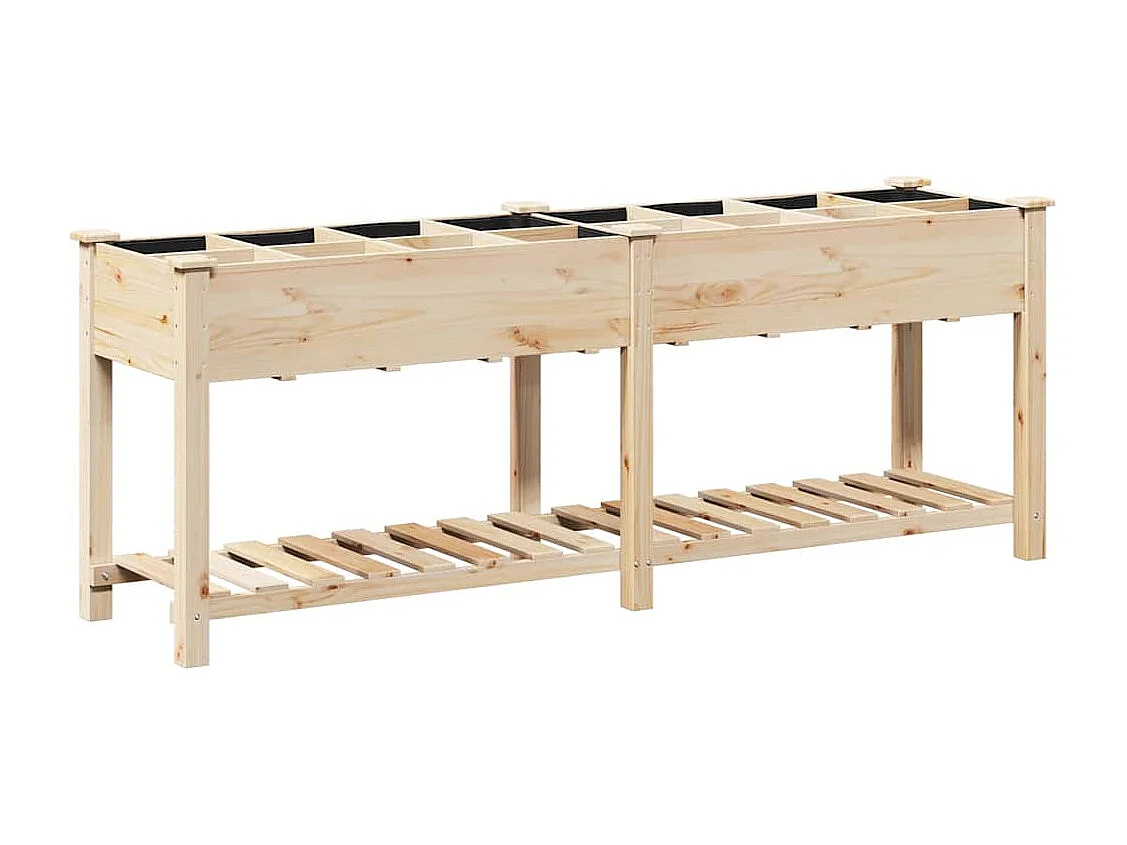 Maceta para Jardín | Jardinera | Macetero con estante Beige 203.5 x 53 x 76.5 cm