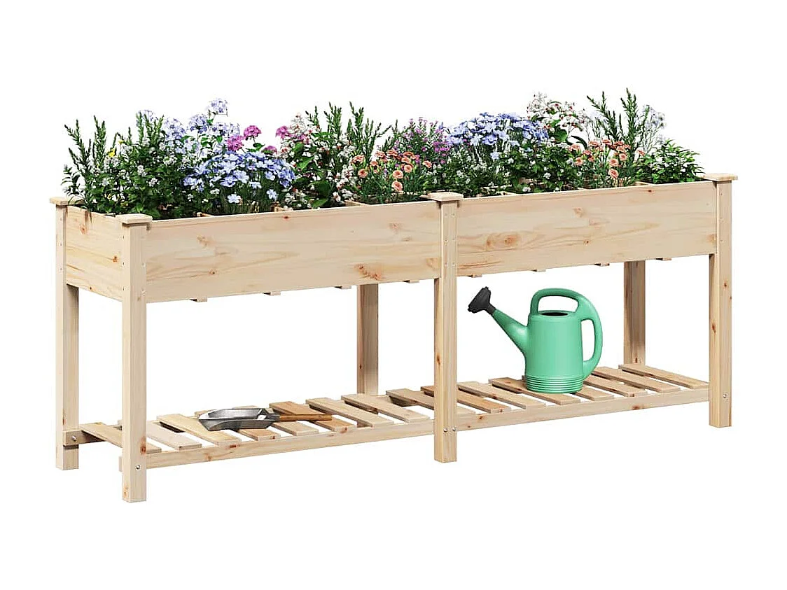 Cache-pot de jardin | Jardinière avec étagère Beige 203.5 x 53 x 76.5 cm