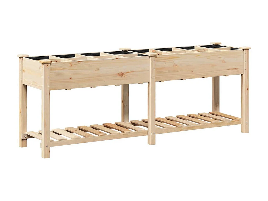 Cache-pot de jardin | Jardinière avec étagère Beige 203.5 x 53 x 76.5 cm