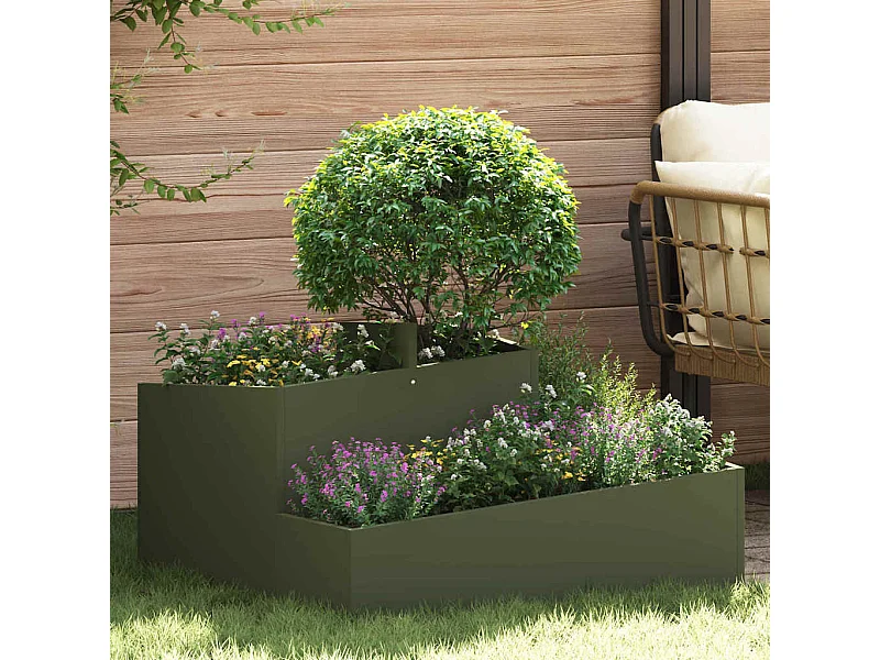 Cache-pot de jardin | Jardinière Vert olive 80 x 80 x 50 cm