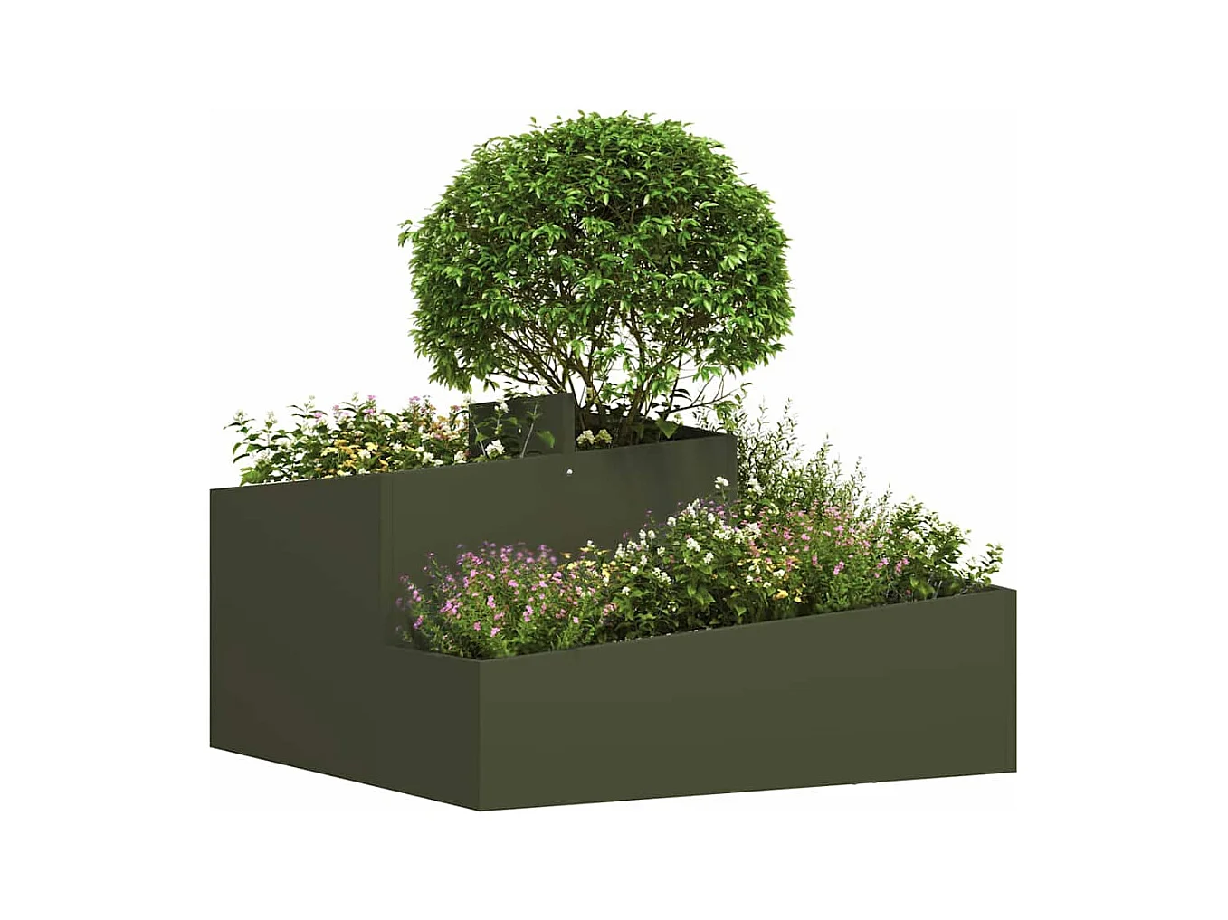 Maceta para Jardín | Jardinera | Macetero Verde oliva 80 x 80 x 50 cm