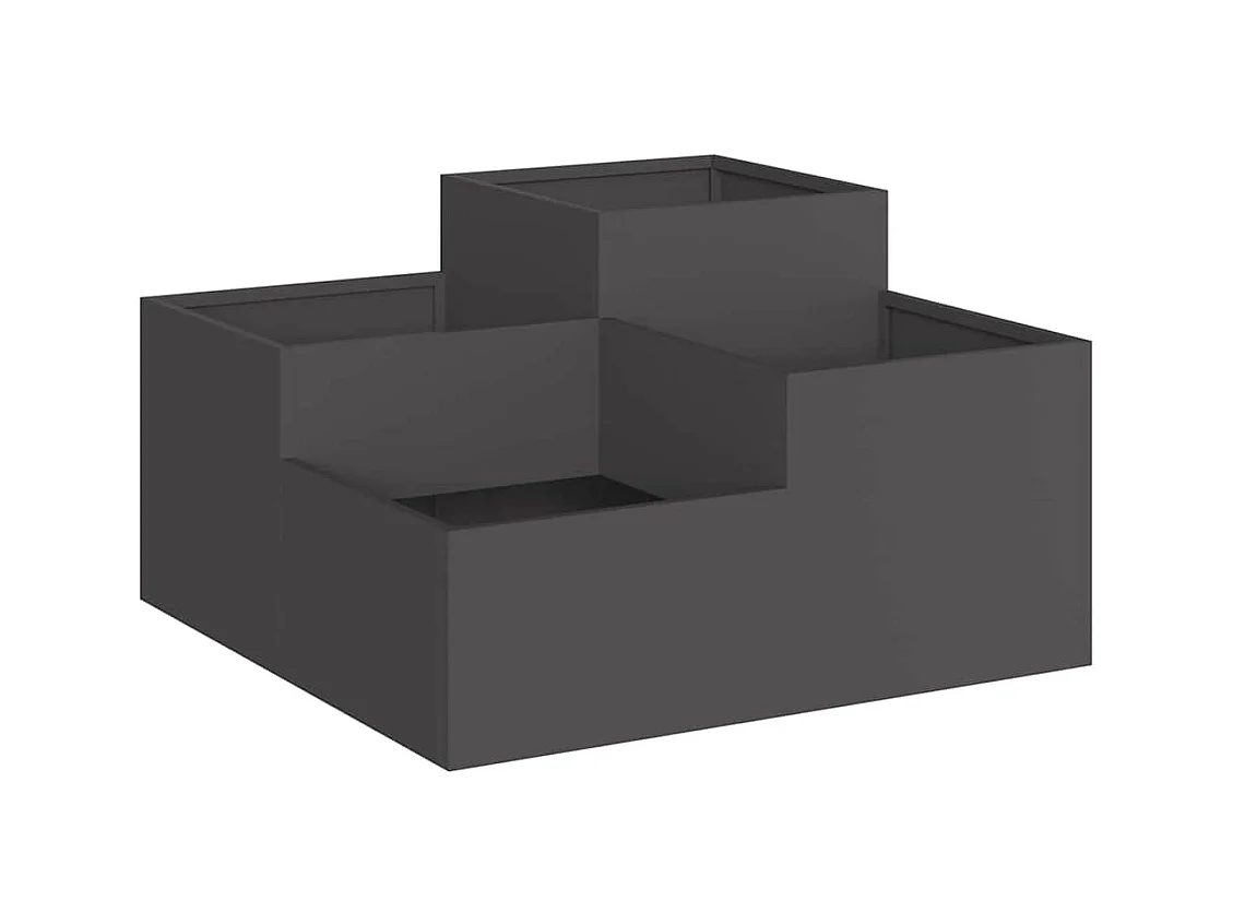 Maceta para Jardín | Jardinera | Macetero Negro 80 x 80 x 48 cm Acero