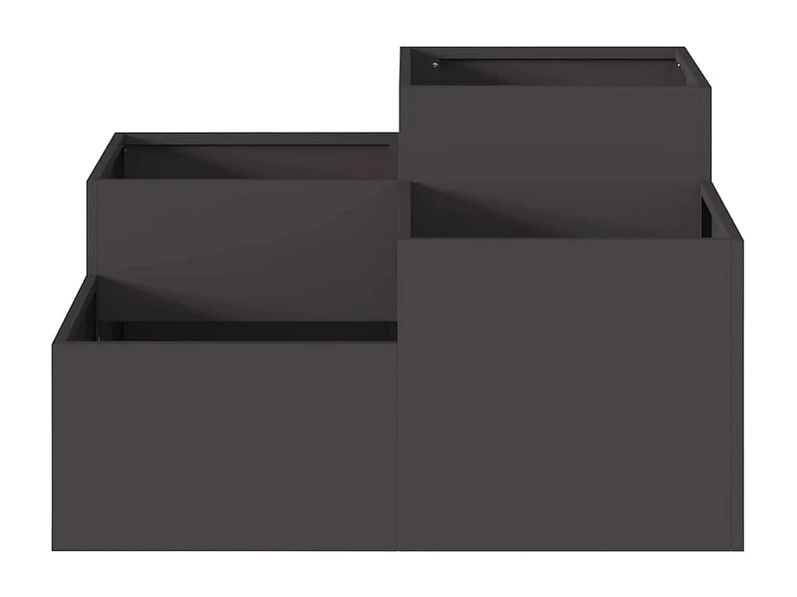 Maceta para Jardín | Jardinera | Macetero Negro 80 x 80 x 48 cm Acero