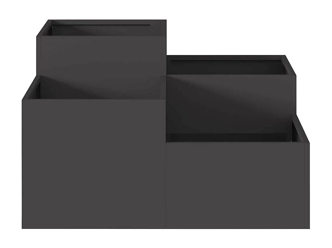 Maceta para Jardín | Jardinera | Macetero Negro 80 x 80 x 48 cm Acero