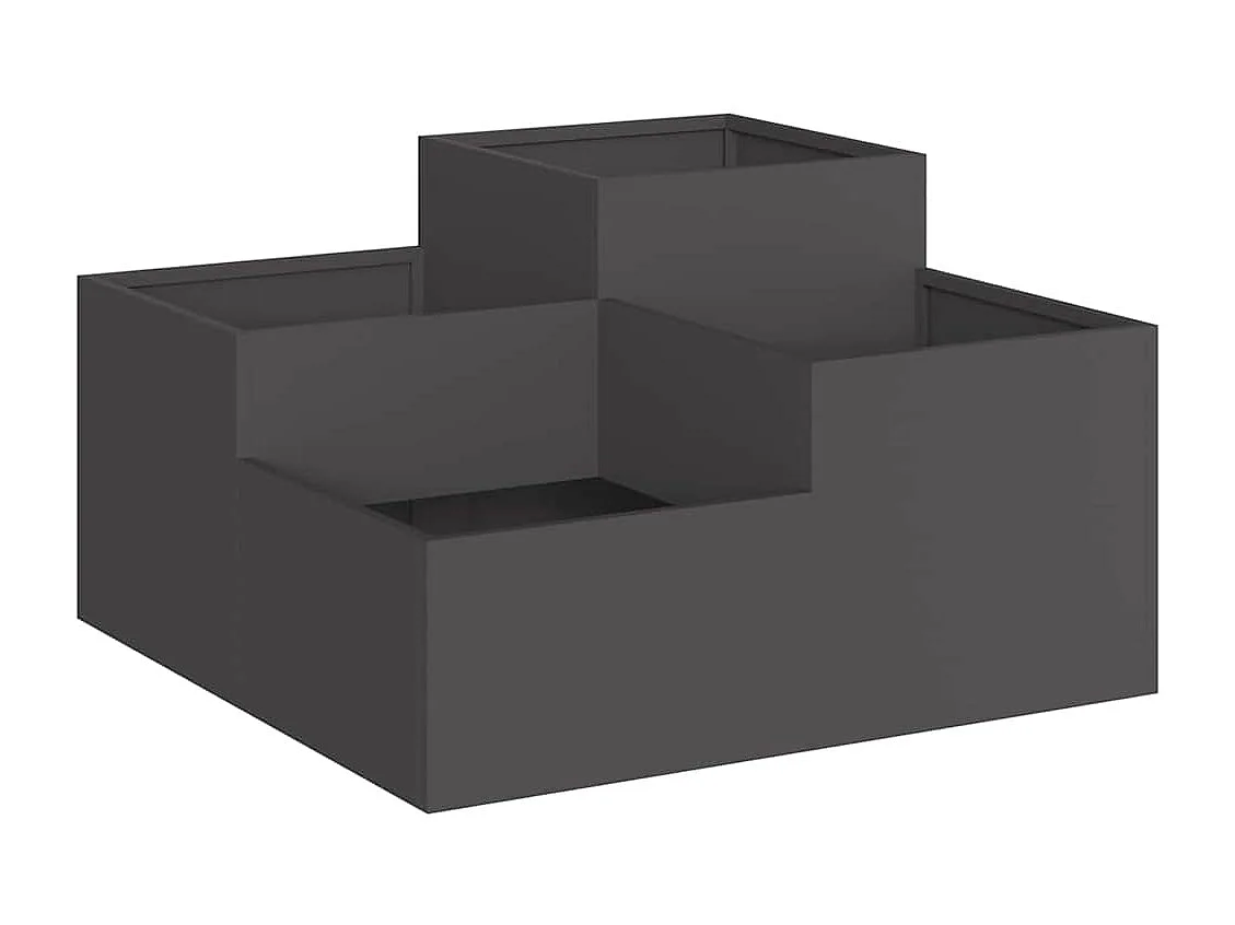 Maceta para Jardín | Jardinera | Macetero Negro 80 x 80 x 48 cm Acero