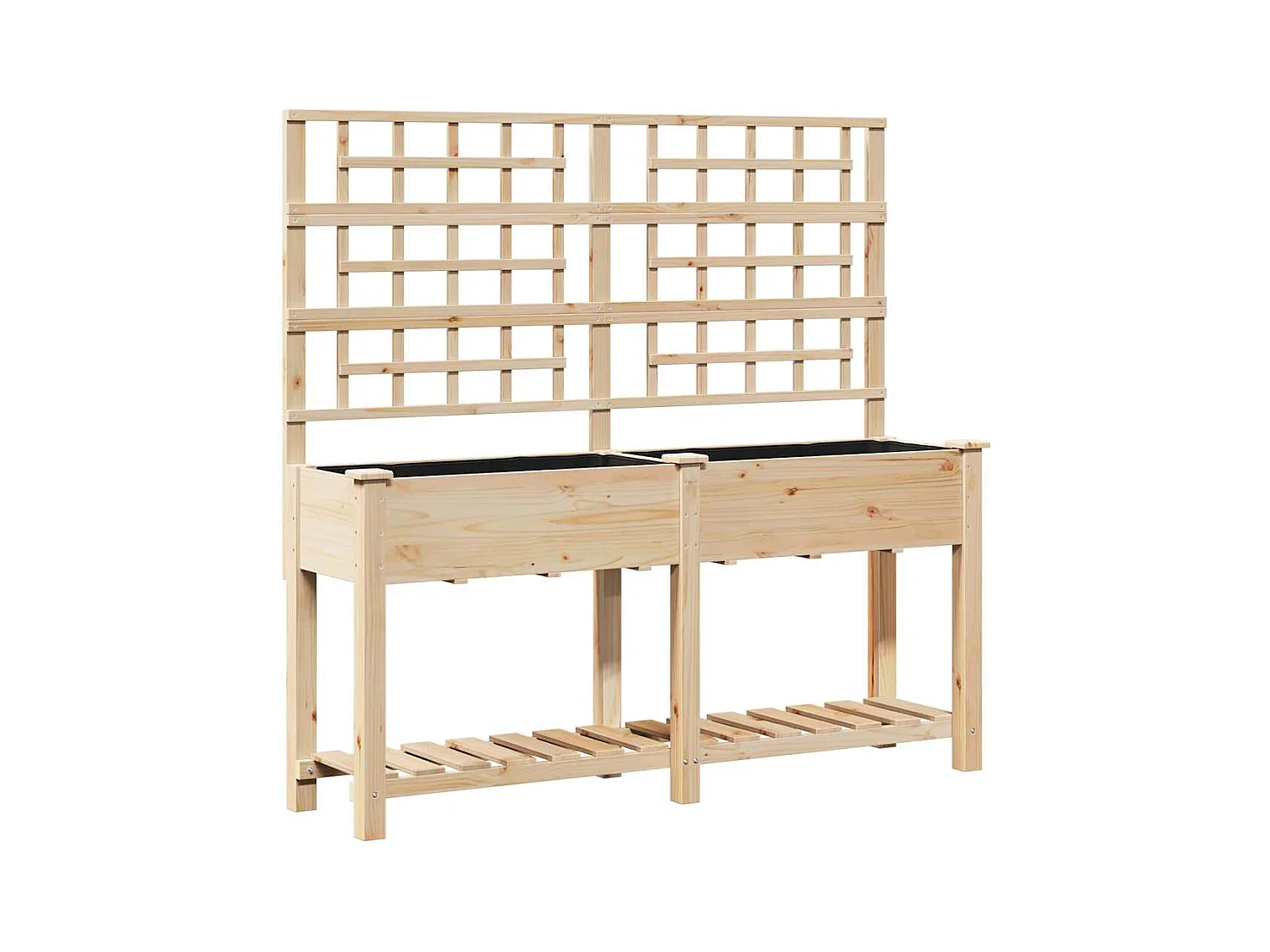 Maceta para Jardín | Jardinera | Macetero con estante Beige 161 x 46 x 152.5 cm