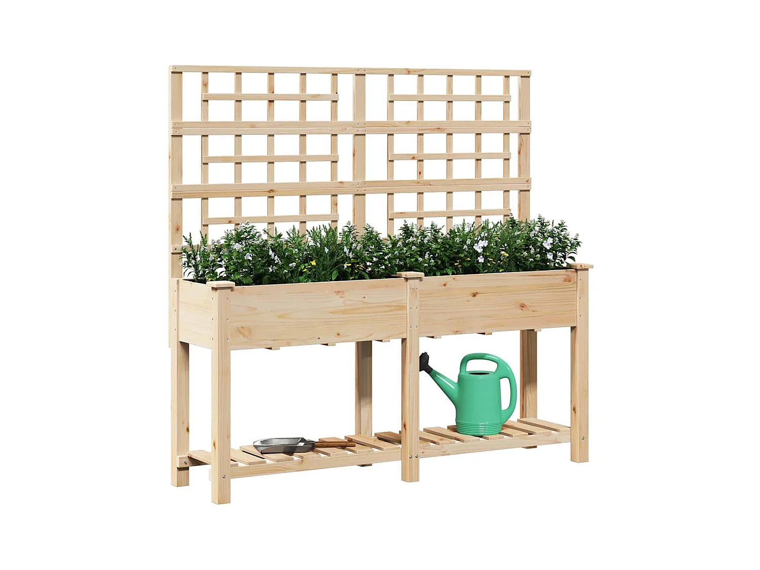 Maceta para Jardín | Jardinera | Macetero con estante Beige 161 x 46 x 152.5 cm