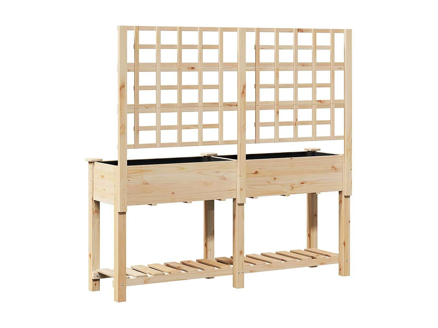 Maceta para Jardín | Jardinera | Macetero con estante Beige 161 x 46 x 152.5 cm