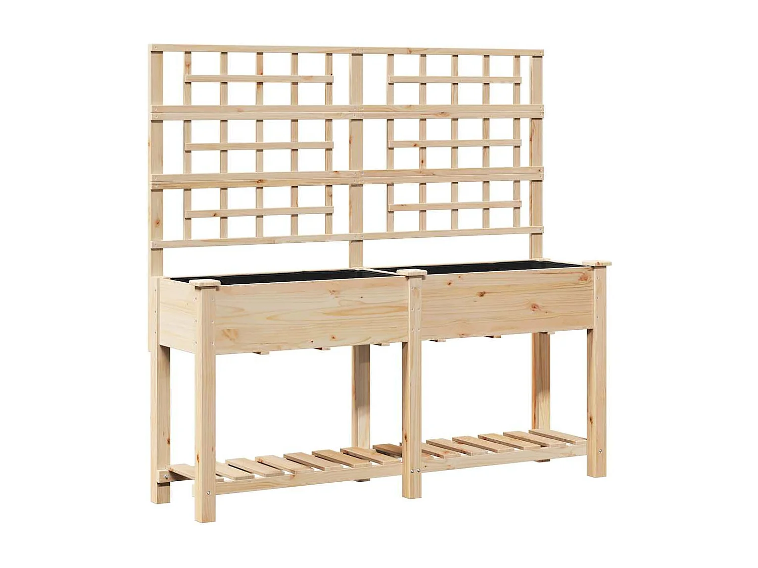 Maceta para Jardín | Jardinera | Macetero con estante Beige 161 x 46 x 152.5 cm