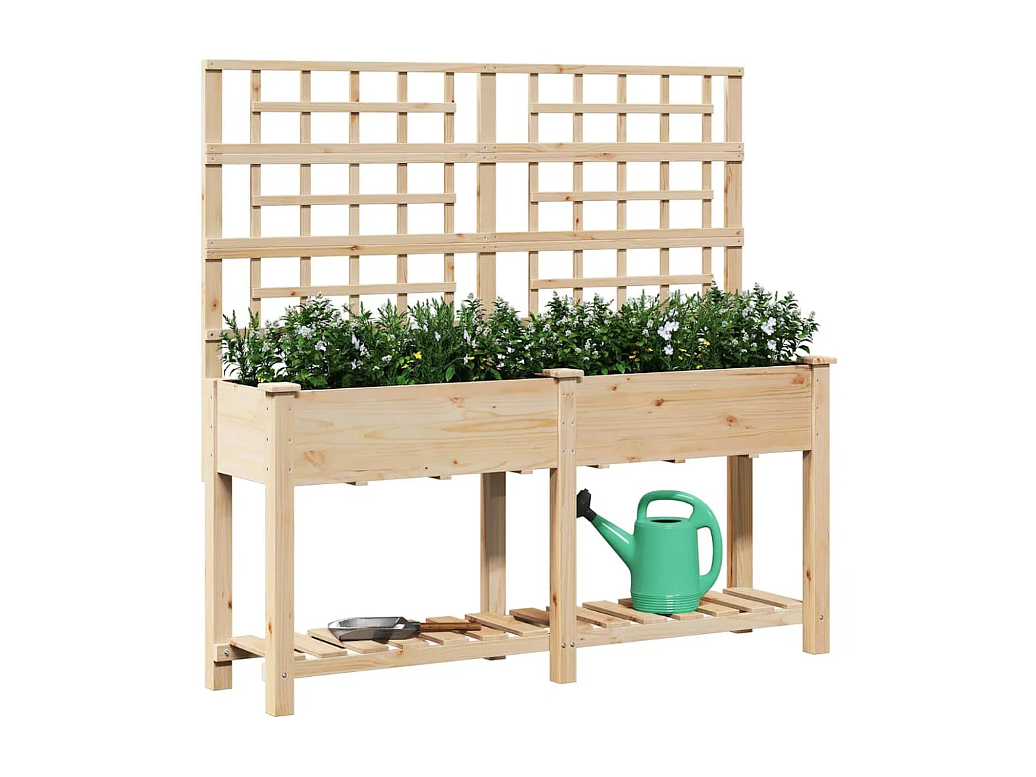 Maceta para Jardín | Jardinera | Macetero con estante Beige 161 x 46 x 152.5 cm