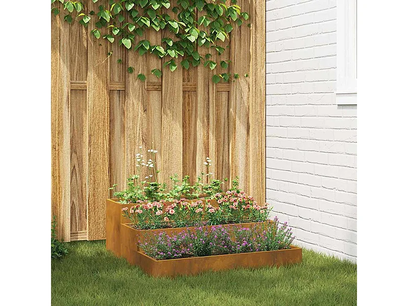 Cache-pot de jardin | Jardinière Rouillé 90 x 90 x 35 cm