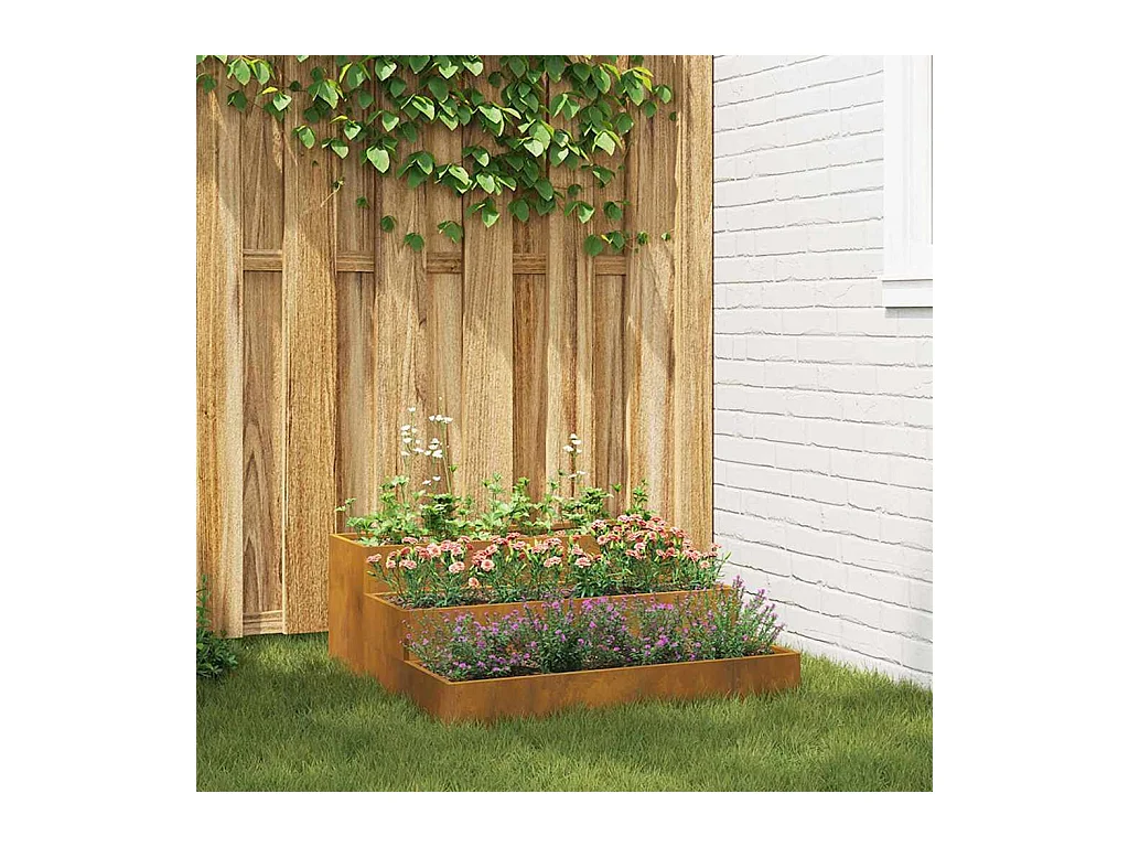 Maceta para Jardín | Jardinera | Macetero Oxidado 90 x 90 x 35 cm Acero oxidado