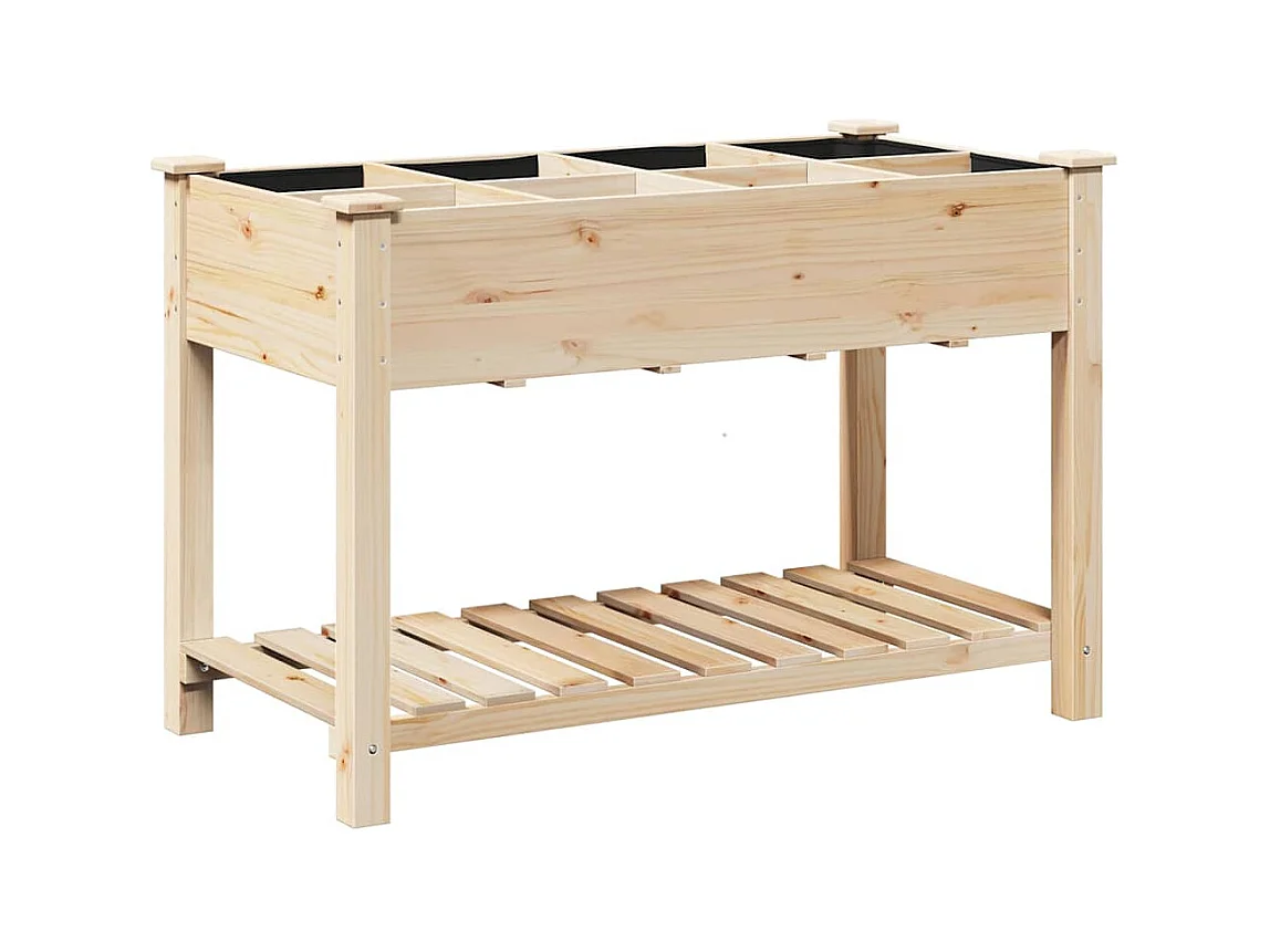 Maceta para Jardín | Jardinera | Macetero con estante Beige 115 x 59 x 76.5 cm