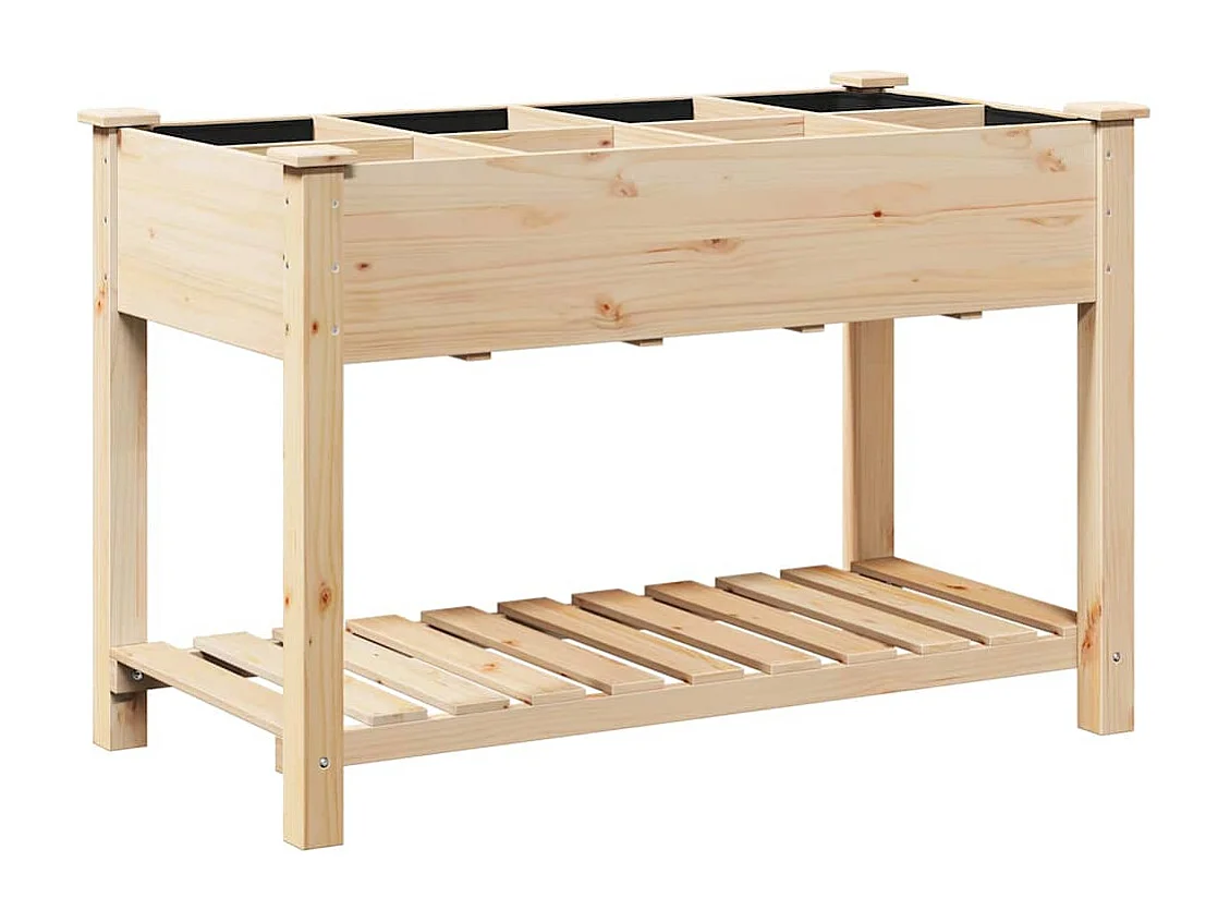 Maceta para Jardín | Jardinera | Macetero con estante Beige 115 x 59 x 76.5 cm