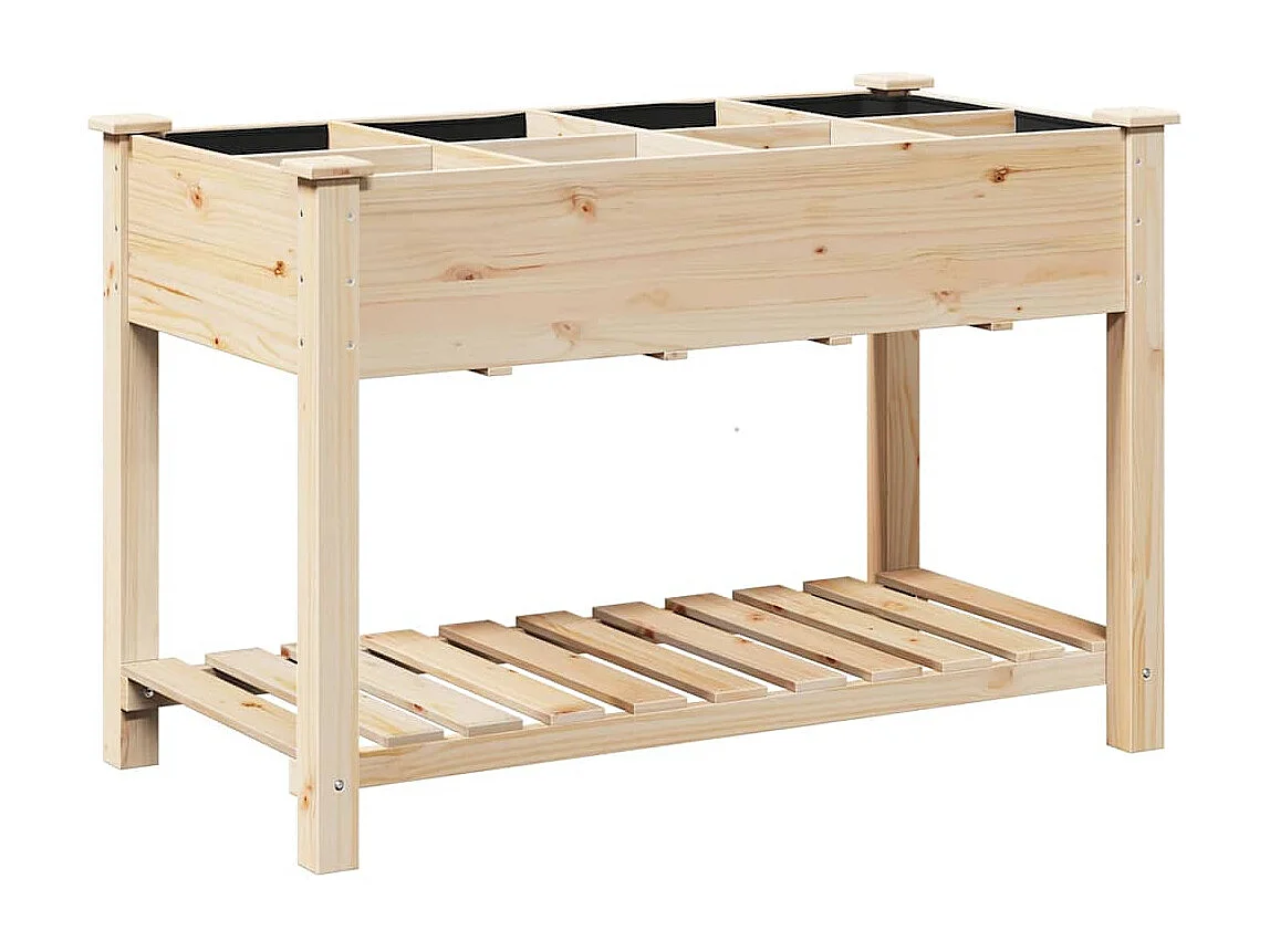 Maceta para Jardín | Jardinera | Macetero con estante Beige 115 x 59 x 76.5 cm