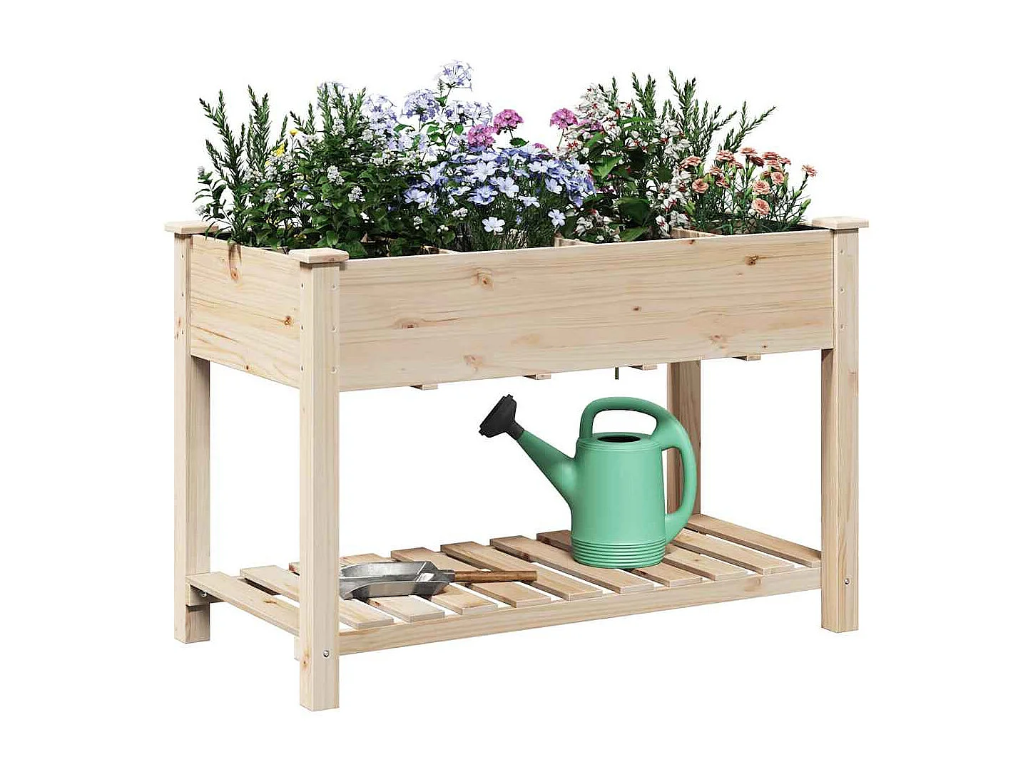 Maceta para Jardín | Jardinera | Macetero con estante Beige 115 x 59 x 76.5 cm