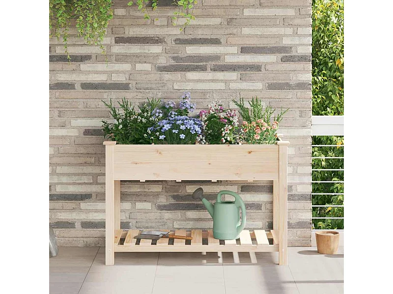 Cache-pot de jardin | Jardinière avec étagère Beige 115 x 59 x 76.5 cm