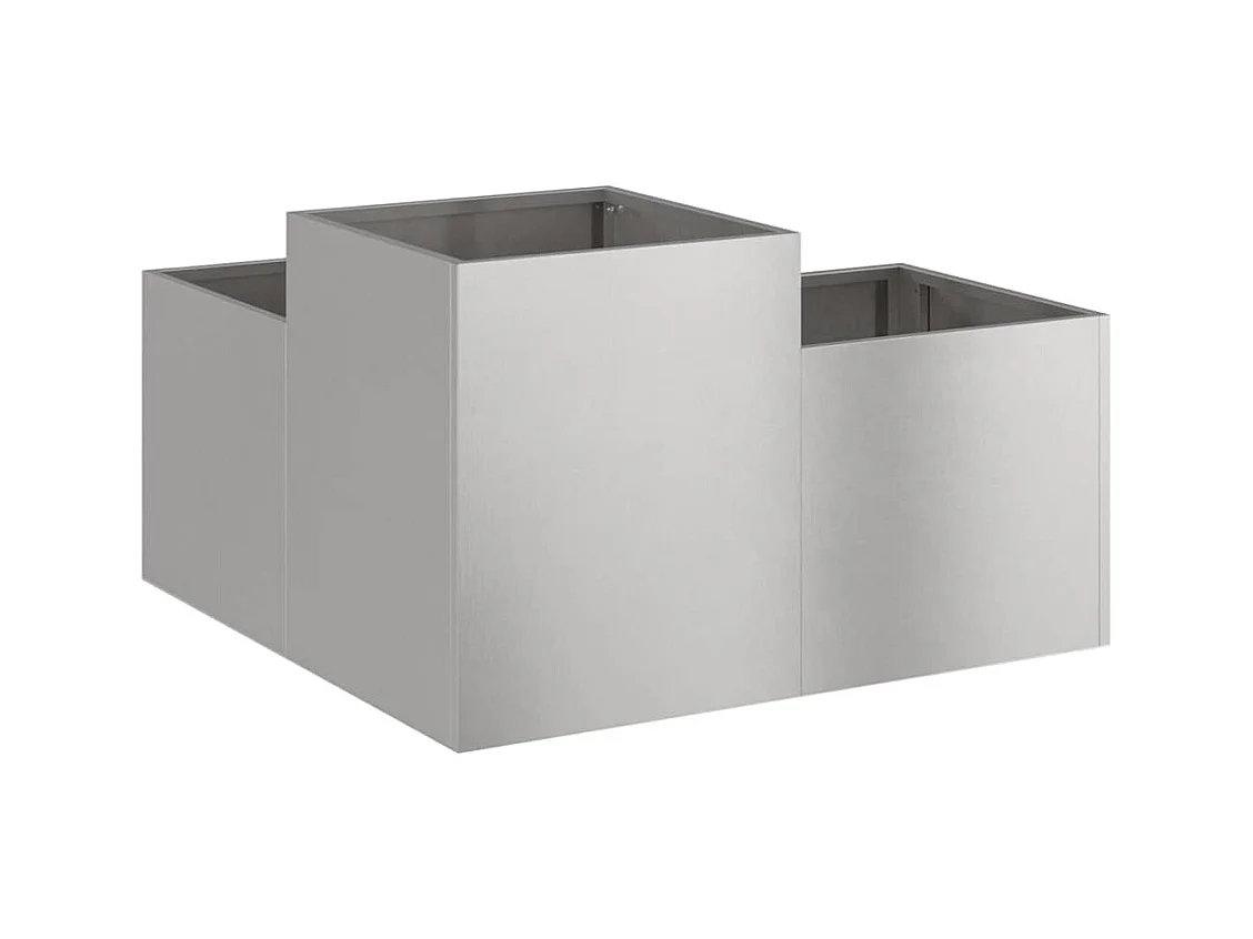 Maceta para Jardín | Jardinera | Macetero Plateado 80 x 80 x 48 cm Acero inoxidable