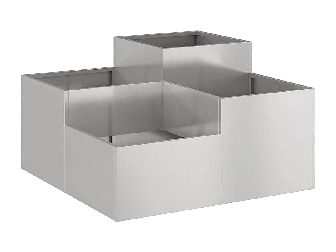 Cache-pot de jardin | Jardinière Argent 80 x 80 x 48 cm Acier inoxydable