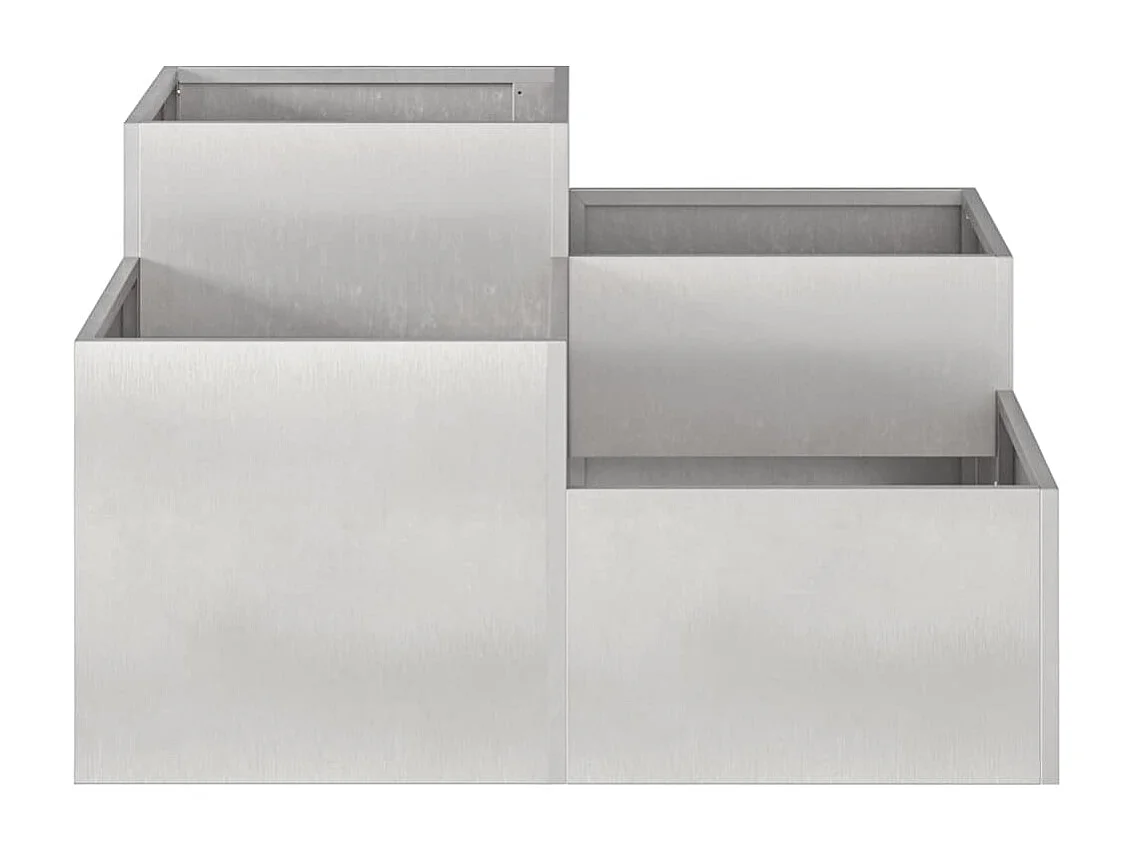 Cache-pot de jardin | Jardinière Argent 80 x 80 x 48 cm Acier inoxydable